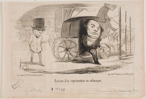 Llegada de un diputado en un carruaje, llamado un caracol de Honoré Daumier