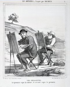 Serie LES ARTISTS Les paysagistes. “El primero copia la naturaleza, el segundo copia al primero” de Honoré Daumier