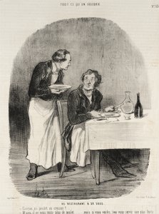 En el restaurante por 32 sous de Honoré Daumier