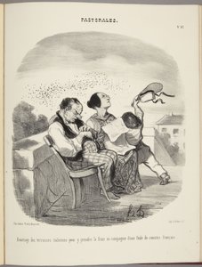Ventaja de las terrazas italianas para refrescarse en compañía de una multitud de primos franceses de Honoré Daumier