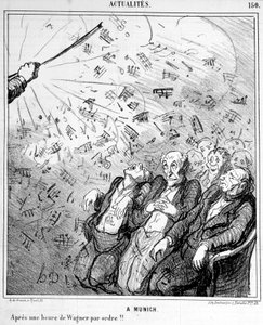 Caricatura sobre la música de Wagner - por Honoré Daumier