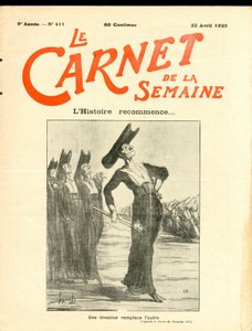 Portada de "Le Carnet de la semaine", Satírico en N & B de Honoré Daumier