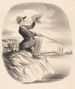 Inconveniente de ir a pescar... de Honoré Daumier