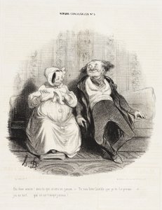¡Dime, amor! ¿Crees que será un niño? de Honoré Daumier