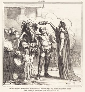 Empédocles recibiendo los honores divinos de Honoré Daumier