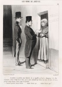Y hablando con su portera así declarada... de Honoré Daumier