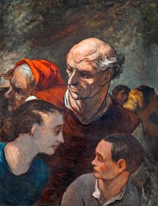 Familia en las barricadas 1848 de Honoré Daumier