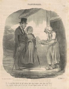 Mujer de letras humanitaria entregándose al hombre... de Honoré Daumier