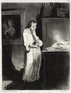 Mujer de letras humanitaria entregándose al hombre... de Honoré Daumier