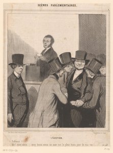 Caricatura de dos candidatos tras el resultado de las elecciones de Honoré Daumier