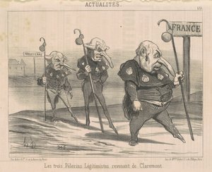 Los tres legitimistas ... regresando de Claremont de Honoré Daumier