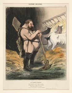 Los establos de Augías. Hacerse limpiador para un héroe soberbio, de Historia antigua de Honoré Daumier