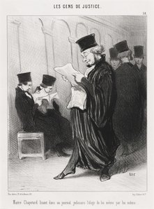 El señor Chapotard leyendo... el elogio de sí mismo... de Honoré Daumier