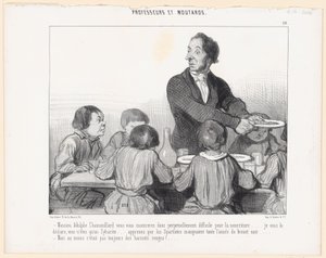 Señor Adolphe Chamouillard, os mostraréis por tanto perpetuamente difícil con la comida ... os lo declaro, no sois más que un sibarita ... sabed que los espartanos comían todo el año caldo negro ... - Pero al menos era de Honoré Daumier