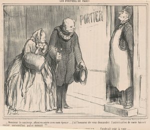 Señor el conserje, yendo a una velada de Honoré Daumier