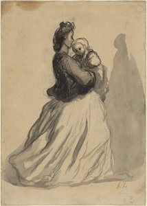 Madre y bebé de Honoré Daumier