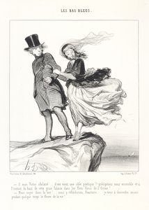 Oh, mi Victor idolatrado ... ¡Se me ocurre una idea poética! ¡¡Precipitémonos juntos e inmediatamente desde lo alto de este gris acantilado a las olas azules del Océano! ... ¡Ahogarnos en el mar! ... Lo pensaremos, Anastasie, ... insisto en bajar más de Honoré Daumier