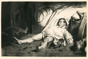 Ciento veinte litografías de H. Daumier, Satírico en N & B, circa 1834: Masacre de la rue Transnonain (París) - Republicano, Cadáveres, Represión - Ilustración de Honoré Daumier (1808-1879) de Honoré Daumier
