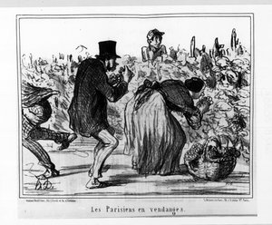 Bocetos parisinos: parisinos en la cosecha - por Daumier, en "Charivari" del 02/10/1857 de Honoré Daumier
