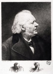 Retrato de Honoré Daumier (1808-1879), grabador, pintor y escultor francés. Grabado de su hijo Boulard de Honoré Daumier