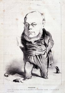 Proudhon, "apóstol del socialismo, enemigo de la propiedad y su destructor patentado" - por Daumier, en "Charivari" del 06/01/1849 de Honoré Daumier