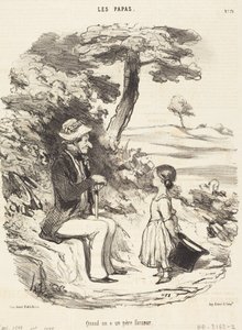 Cuando se tiene un padre bromista de Honoré Daumier