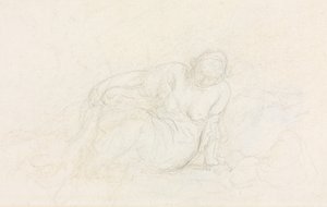 Reclining Woman Leaning on Her Arm (verso) de Honoré Daumier