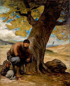 Sancho Panza, descansando bajo un árbol de Honoré Daumier