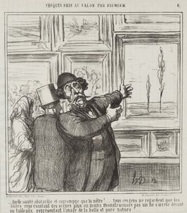 Boceto hecho en el Salón por Daumier, no. 6: Solo mira en qué mundo degenerado y corrupto estamos viviendo... de Honoré Daumier