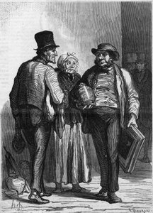 El Hotel des Commissaires Ariseurs: los comerciantes. Caricatura de Honore Daumier (1808-1879). Grabado en "Le Monde Illustré" n°326 del 11 de enero