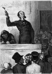 La casa de subastas: el subastador. Caricatura de Honoré Daumier. Grabado en 