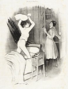 Théâtre du Vaudeville - Pasada la medianoche de Honoré Daumier
