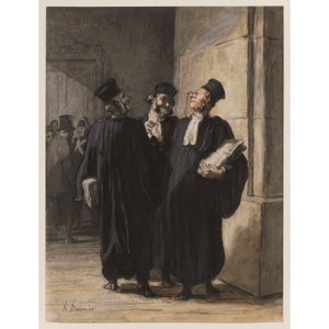 Tres abogados conversando de Honoré Daumier