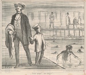 ¡Mira papá! ... ¡un mono! ... de Honoré Daumier