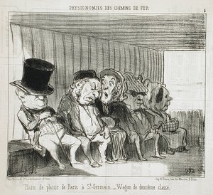 Tren de recreo de París a Saint-Germain... de Honoré Daumier