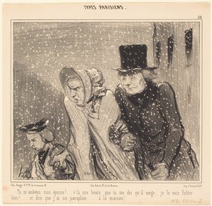 ¡Me molestas, mi esposa!... ya es una hora... de Honoré Daumier