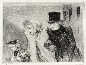 ¡Me fastidias, esposa mía!... Ya hace una hora... de Honoré Daumier