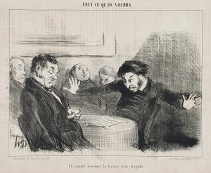 Un comité escucha la lectura de una tragedia de Honoré Daumier
