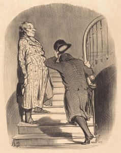 Un inquilino que paga puntualmente su alquiler de Honoré Daumier