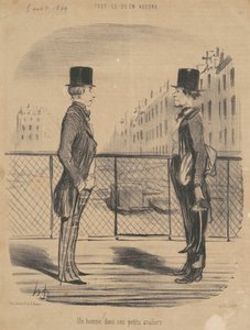 Un hombre en sus pequeños zapatos de Honoré Daumier