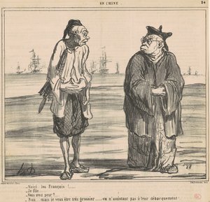 ¡Aquí están los franceses!... me voy... de Honoré Daumier