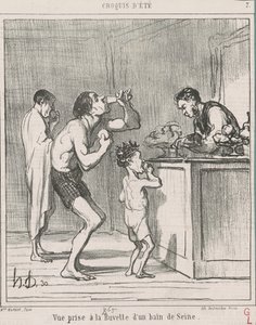 Vista tomada en la cantina de un baño de Honoré Daumier