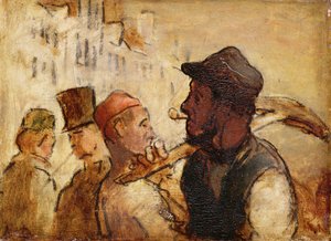 Obreros en la calle de Honoré Daumier