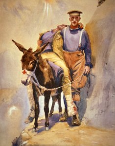John Simpson Kirkpatrick del 3º Ambulancia de Campo Australiana que con su burro rescató a soldados heridos en Gallipoli en 1915 de Horace Moore Jones