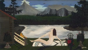 La dama del lago, c.1936-39 (óleo sobre lienzo) de Horace Pippin