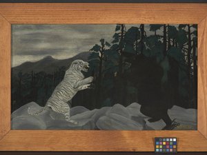 El tigre azul (óleo sobre tela) de Horace Pippin