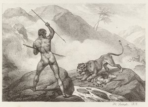 cazador africano de Emile Jean Horace Vernet