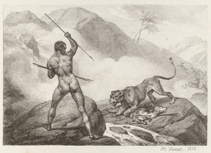 Cazador africano, 1818 de Emile Jean Horace Vernet