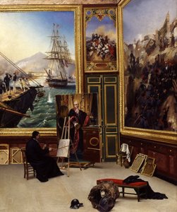 Hermano Philippe copiando el retrato del Marqués de Fontanes en el Museo de Versalles de Emile Jean Horace Vernet