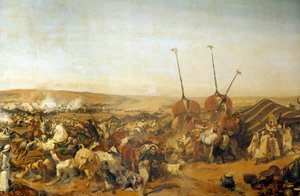Conquista de Argelia (1830-1847): Captura de la Smalah de Abd el Kader por el Duque de Aumale en Taguin de Emile Jean Horace Vernet